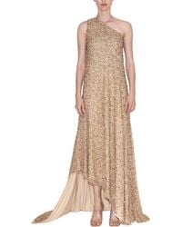 Reem Acra - One-Shoulder Beaded Gown - Lyst