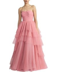 Zac Posen - Asymmetrical Tiered Tulle Ball Gown - Lyst