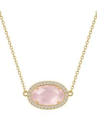 Liv Oliver - 18K Plated 24.25 Ct. Tw. Quartz Cz Necklace - Lyst