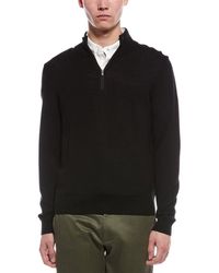 Bruno Magli - Plaited 1/4-Zip Merino Wool Mock Neck Sweater - Lyst
