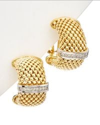 Meshmerise - 18k Over Silver 0.2 Ct. Tw. Diamond Clip Earrings - Lyst