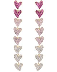 Eye Candy LA - Luxe Collection 18k Plated Cz Rainbow Heart Earrings - Lyst