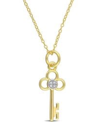 Rina Limor - Gold Over Silver 0.02 Ct. Tw. Diamond Pendant Necklace - Lyst