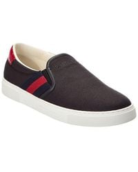 Gucci - Tweed & Leather Slip-on Sneaker - Lyst