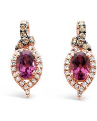 Le Vian - Le Vian 14k Rose Gold 1.28 Ct. Tw. Diamond & Purple Garnet Earrings - Lyst
