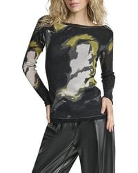 DKNY - Printed Double Layer Sweater - Lyst