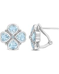 Rina Limor - Silver 4.43 Ct. Tw. Topaz Floral Earrings - Lyst