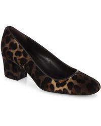 Stuart Weitzman Pipe Marymid Calf Fur Court Shoes - Black