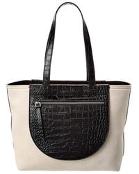 Tod's - Tasca Canvas & Croc-embossed Leather Tote - Lyst