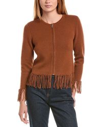 Sofiacashmere - Cropped Crewneck Milano Wool & Cashmere-blend Jacket - Lyst