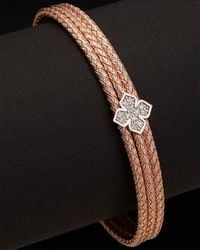 Meshmerise - 18k Over Silver 0.12 Ct. Tw. Diamond Bangle Bracelet - Lyst