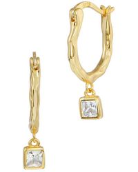 Savvy Cie - 18k Over Silver Cz Dangle Earrings - Lyst