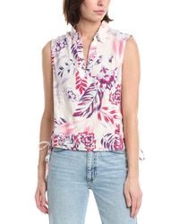 NVLT - Bottom Tie Linen-Blend Top - Lyst