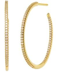 Genevive Jewelry - 14k Over Silver Cz Earrings - Lyst