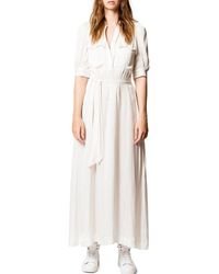 Zadig & Voltaire - Remedy Satin Robe Longue En Po Dress - Lyst