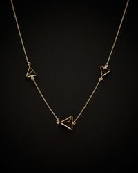 Italian Gold - 14k 3d Triangle Station Adjustable Necklace - Lyst