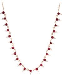 Effy Fine Jewelry - 14K Rose 1.58 Ct. Tw. Diamond & Ruby Necklace - Lyst