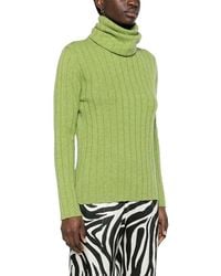 CHANEL - 90s Cashmere Cable-knit Ribbed Turtleneck Sweater, Size Fr; 42 (authentic Pre-loved) - Lyst