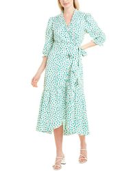 emerald daisy wrap dress