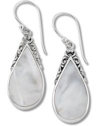 Samuel B. - Silver Pearl Drop Earrings - Lyst