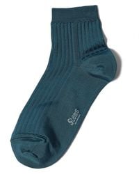 Stems - Silky Rib Quarter Socks - Lyst
