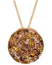 Le Vian - Le Vian 14k Rose Gold 4.39 Ct. Tw. Diamond & Chocolate Quartz Pendant Necklace - Lyst