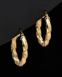 Italian Gold - 18k Twisted Hoops - Lyst
