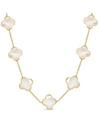 Italian Gold - 14k Mother Of Pearl Layered Necklace - Lyst
