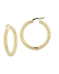 Italian Gold - 14k Small Hammered Hoops - Lyst