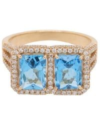 Diana M. Jewels - Fine Jewelry 14k 3.42 Ct. Tw. Diamond & Blue Topaz Half-eternity Ring - Lyst