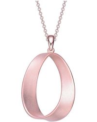 Genevive Jewelry - 18k Rose Gold Plated Cz Drop Pendant - Lyst