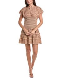 Avec Les Filles - Boat Neck Drop Waist Mini Dress - Lyst