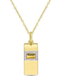 Rina Limor - Gold Over Silver 0.05 Ct. Tw. Diamond Pendant Necklace - Lyst