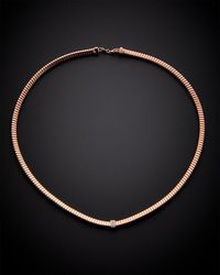 Italian Gold Over Silver - 18K 0.10 Ct. Tw. Diamond Goose Necklace - Lyst