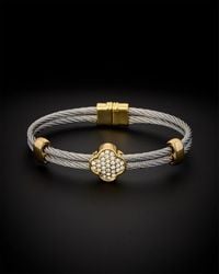 Juvell - 18k Plated Cz Twisted Mesh Bangle Bracelet - Lyst
