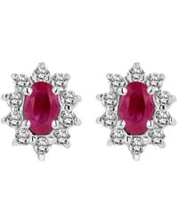 LEVARON - 14K 0.70 Ct. Tw. Diamond & Ruby Earrings - Lyst