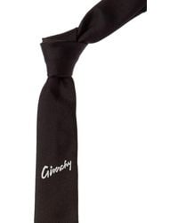Givenchy - Black Logo Itallique Silk Tie - Lyst