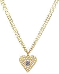 Rachel Reinhardt Jewelry - 14k Over Silver Cz Evil Eye Heart Necklace - Lyst