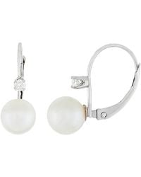 Splendid - 14k 0.10 Ct. Tw. Diamond & 7-8mm Akoya Pearl Earrings - Lyst