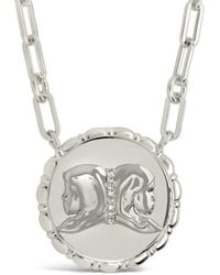 Sterling Forever - Rhodium Plated Cz Bold Link Gemini Zodiac Necklace - Lyst