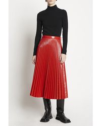 Proenza Schouler - Lacquered Canvas Pleated Midi Skirt - Lyst