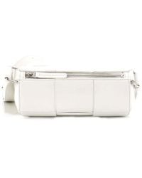 Bottega Veneta - White Intrecciato Leather Canette Crossbody Maxi Small (authentic Pre-loved) - Lyst