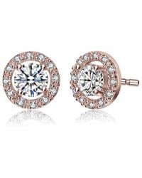 Rachel Glauber - 18k Rose Gold Plated Cz Studs - Lyst