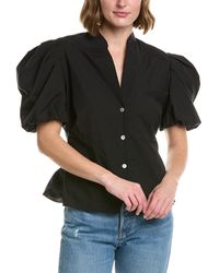 Vince - Draped Puff Sleeve Blouse - Lyst