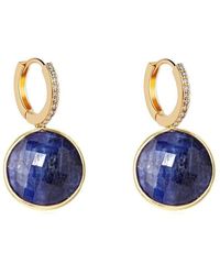 Liv Oliver - 18K Plated 24.25 Ct. Tw. Sapphire (Treated) Cz Earrings - Lyst