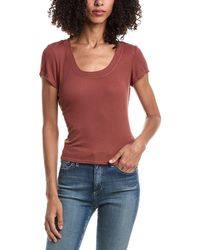 Bella Dahl - Wide U-Neck Slim Fit T-Shirt - Lyst