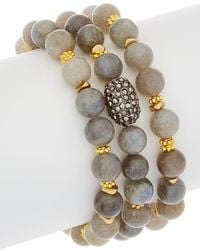 Rachel Reinhardt Jewelry - Labradorite & Crystal Set Of 3 Stretch Bracelets - Lyst