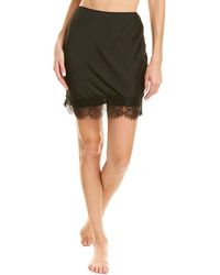 Honeydew Intimates Woven & Lace Mini Slip Skirt - Black