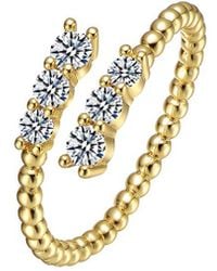 Genevive Jewelry - 14k Over Silver Cz Love Ring - Lyst