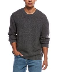 FRAME - Textured Wool & Cashmere-blend Crewneck Sweater - Lyst